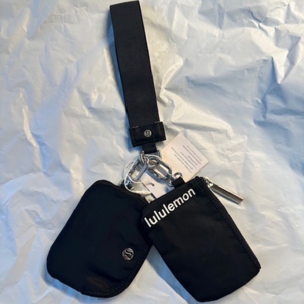 Brand new with tags Lululemon dual pouch keychain wristlet in beige and cream